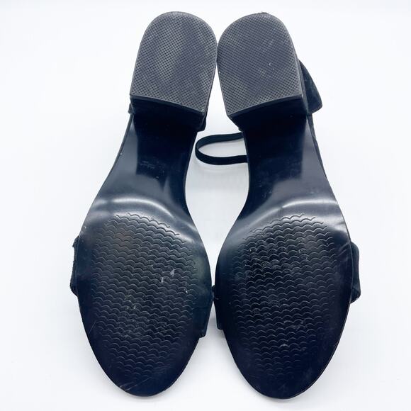 Steve Madden Womens Irenee Black Suede Ankle Strap Block Heel Dress Sandals 8.5M - Picture 7 of 7